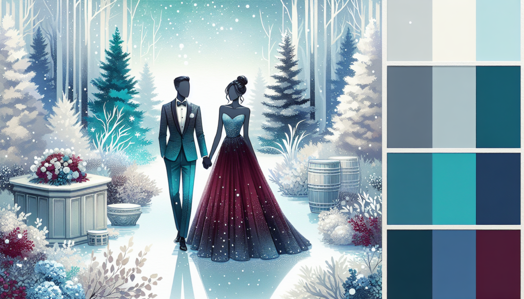 Illustration of cool and crisp colours for winter weddings